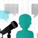 Microphone and interview setting illustration