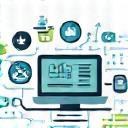 Digital marketing symbols graphic